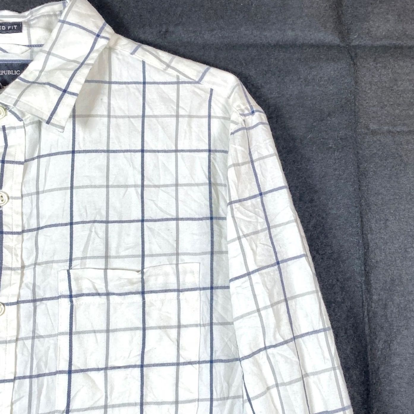 Banana Republic Banana Republic Mens Shirt White Multi Plaid Untuckit Fit Flannel Button Down M Shirt, Button-Up, Long Sleeve, Cotton, Casual Workwear, Regular, Mens Size US M / EU 48-50 / 2 - 5 Thumbnail