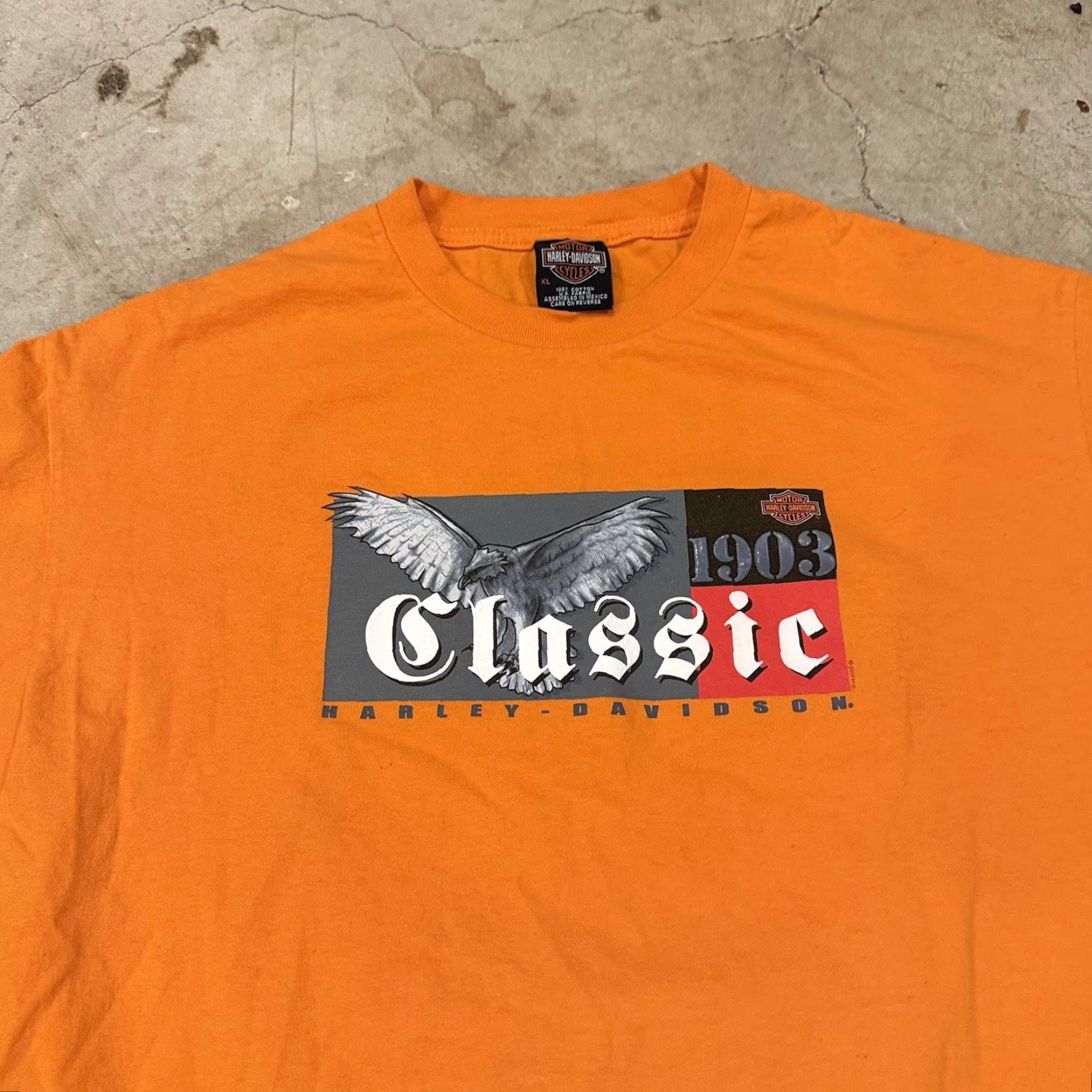 Harley Davidson VINTAGE Harley-Davidson Shirt Mens XL Orange Lincoln Nebraska Biker Motorcycle T-Shirt Size US XL / EU 56 / 4 - 4 Thumbnail