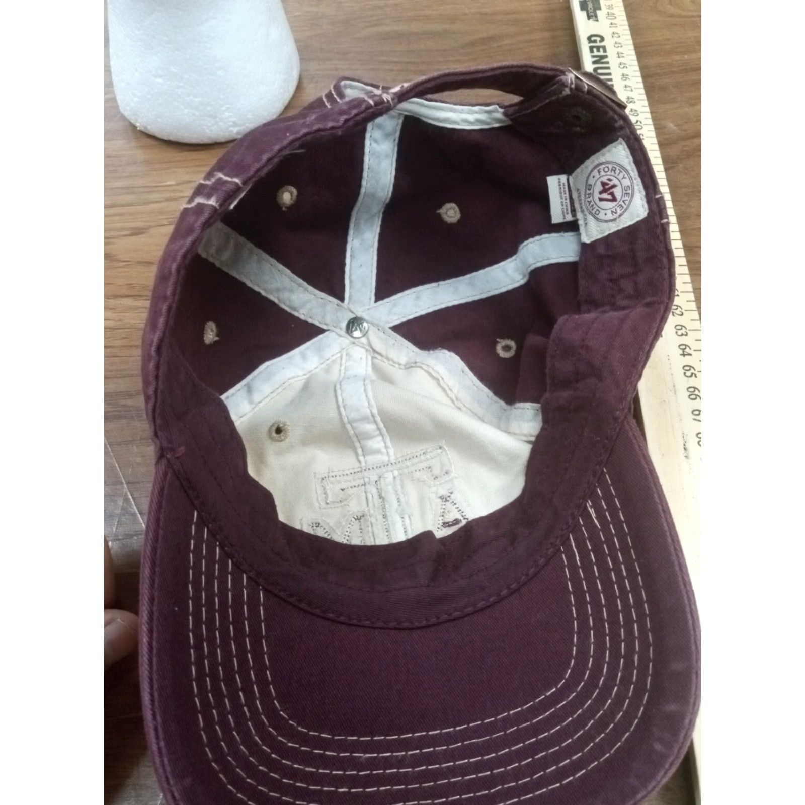 47 Texas A&M Aggies Hat Unisex Adults One Size maroon & white official NCAA merchandise 47 Brand Baseball Adjustable Size ONE SIZE - 6 Thumbnail