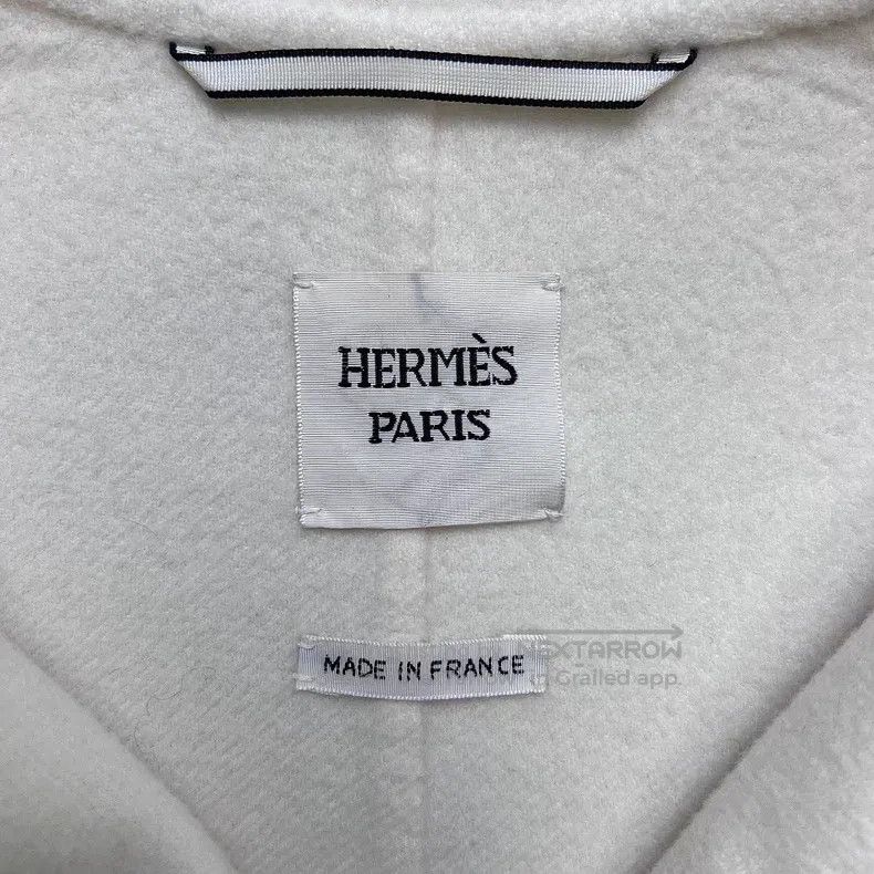 Hermes Hermes White Collar Zip-Up Loose Cashmere Coat Size XS / US 0-2 / IT 36-38 - 4 Thumbnail