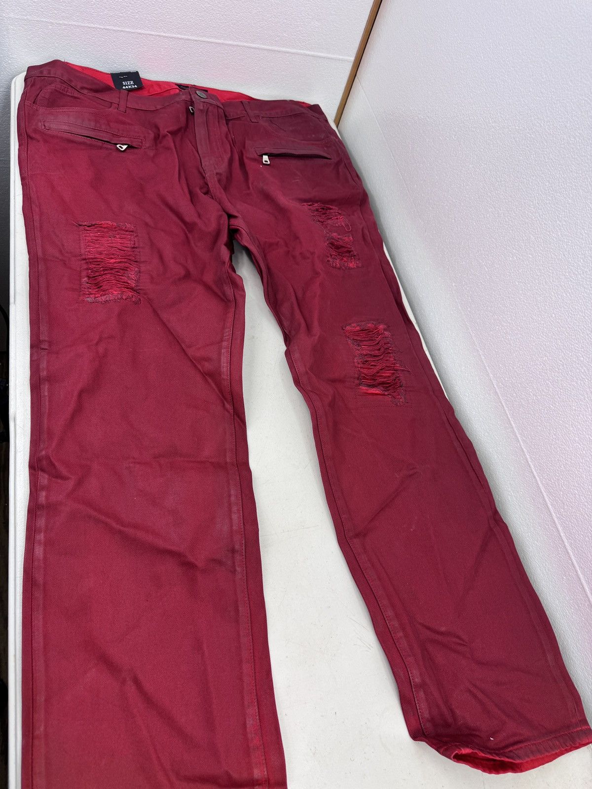 Embellish Embellish jeans men 44x34 Stiff Maroon NWT Distressed Ripp Size US 44 / EU 60 - 1 Thumbnail