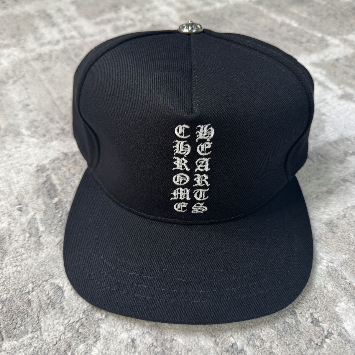 Chrome Hearts Vertical logo waxed denim baseball hat Size ONE SIZE - 1 Thumbnail