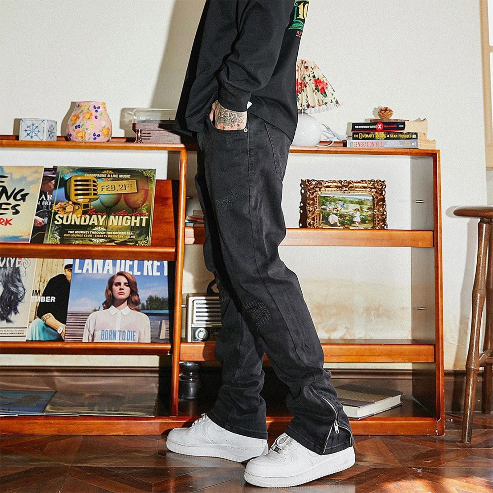 Vintage Adjustable Flare Pants – Split Hem, Slim Street Fit Size US 30 / EU 46 - 2 Thumbnail