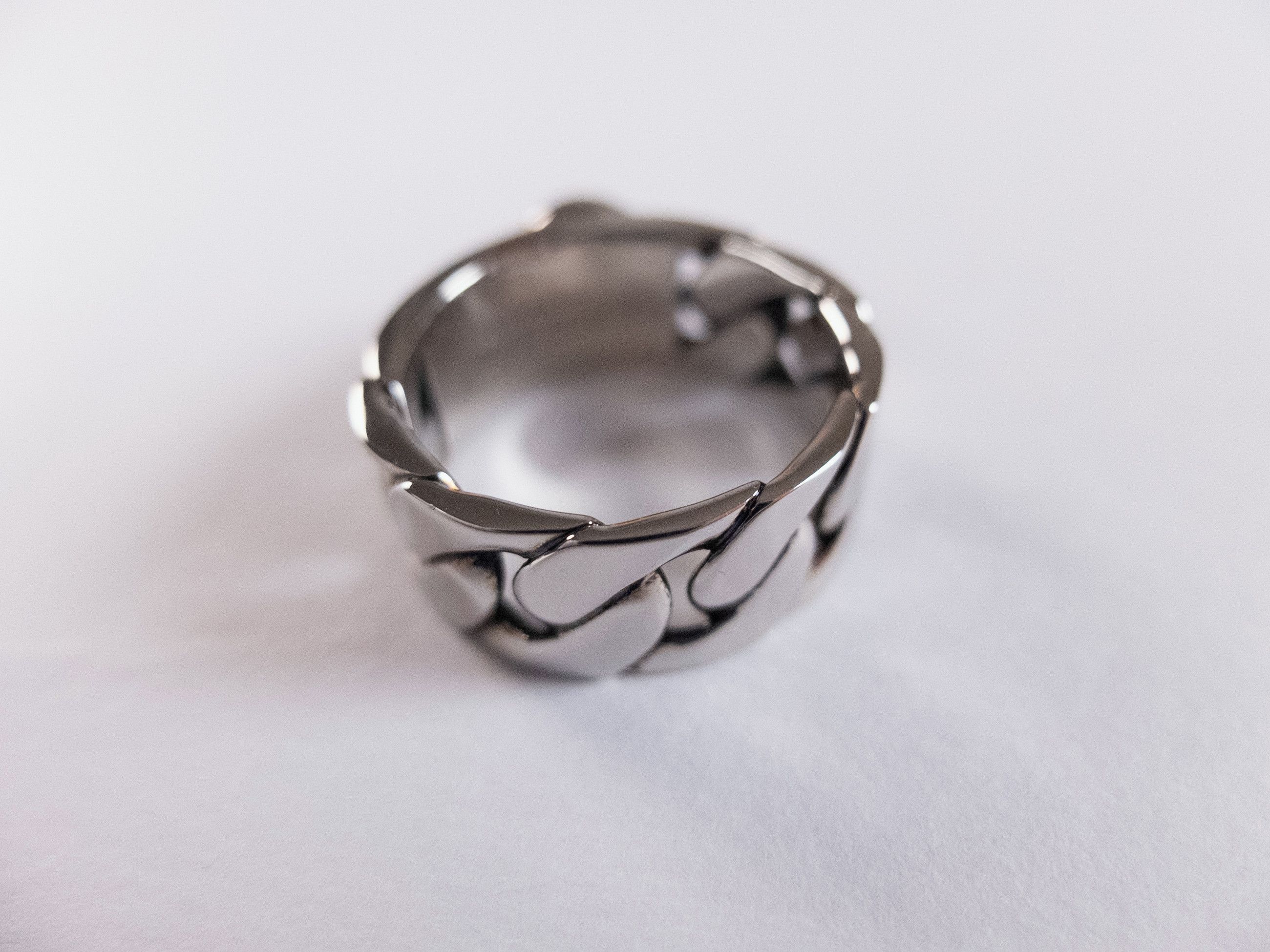 Alexander McQueen ALEXANDER MCQUEEN silver tone Skull chain metal ring 21 9.5 Size ONE SIZE - 4 Thumbnail