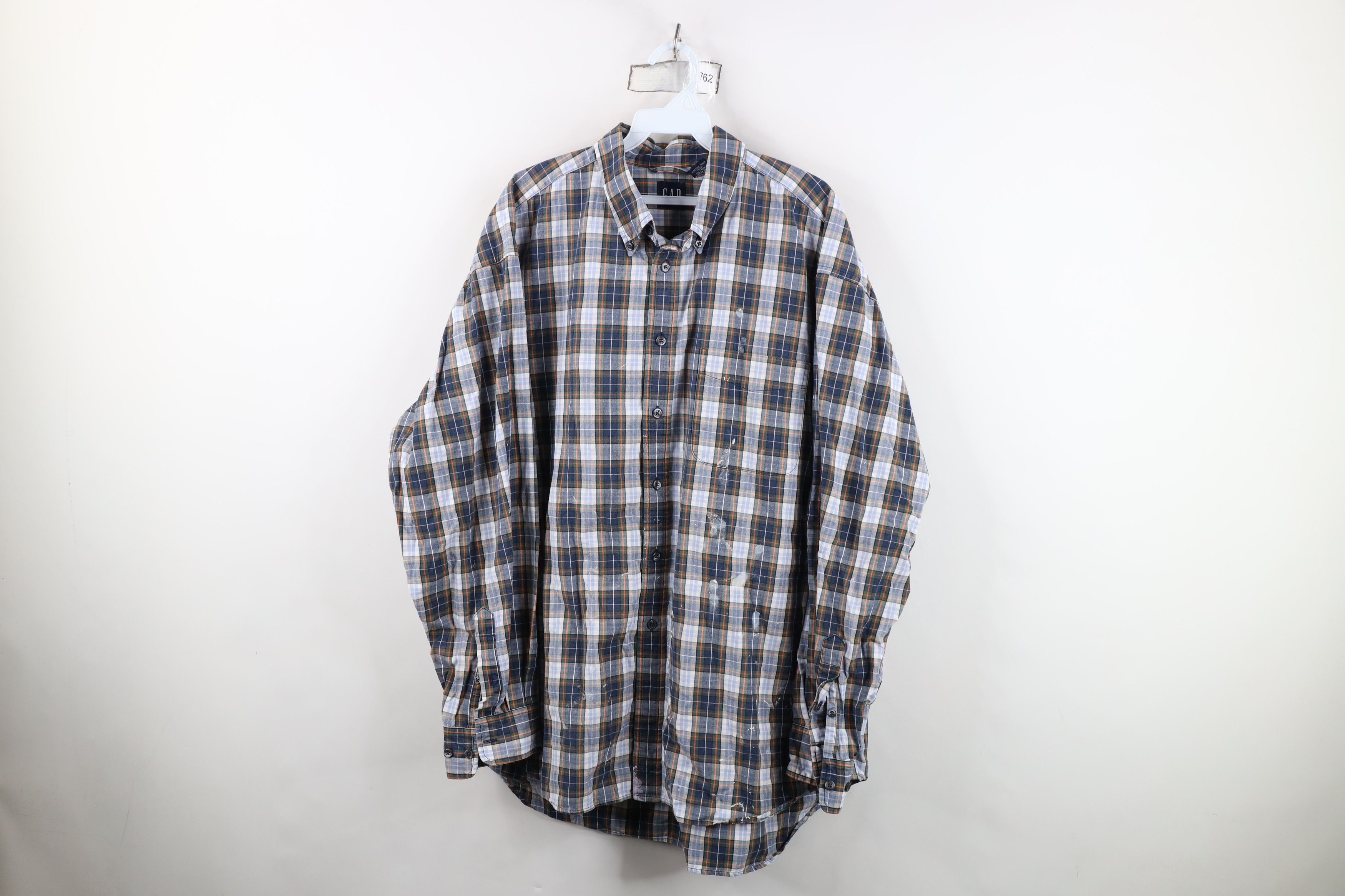 Gap Vintage 90s Gap Heavy Baggy Collared Button Down Shirt Plaid Size US XL / EU 56 / 4 - 1 Thumbnail