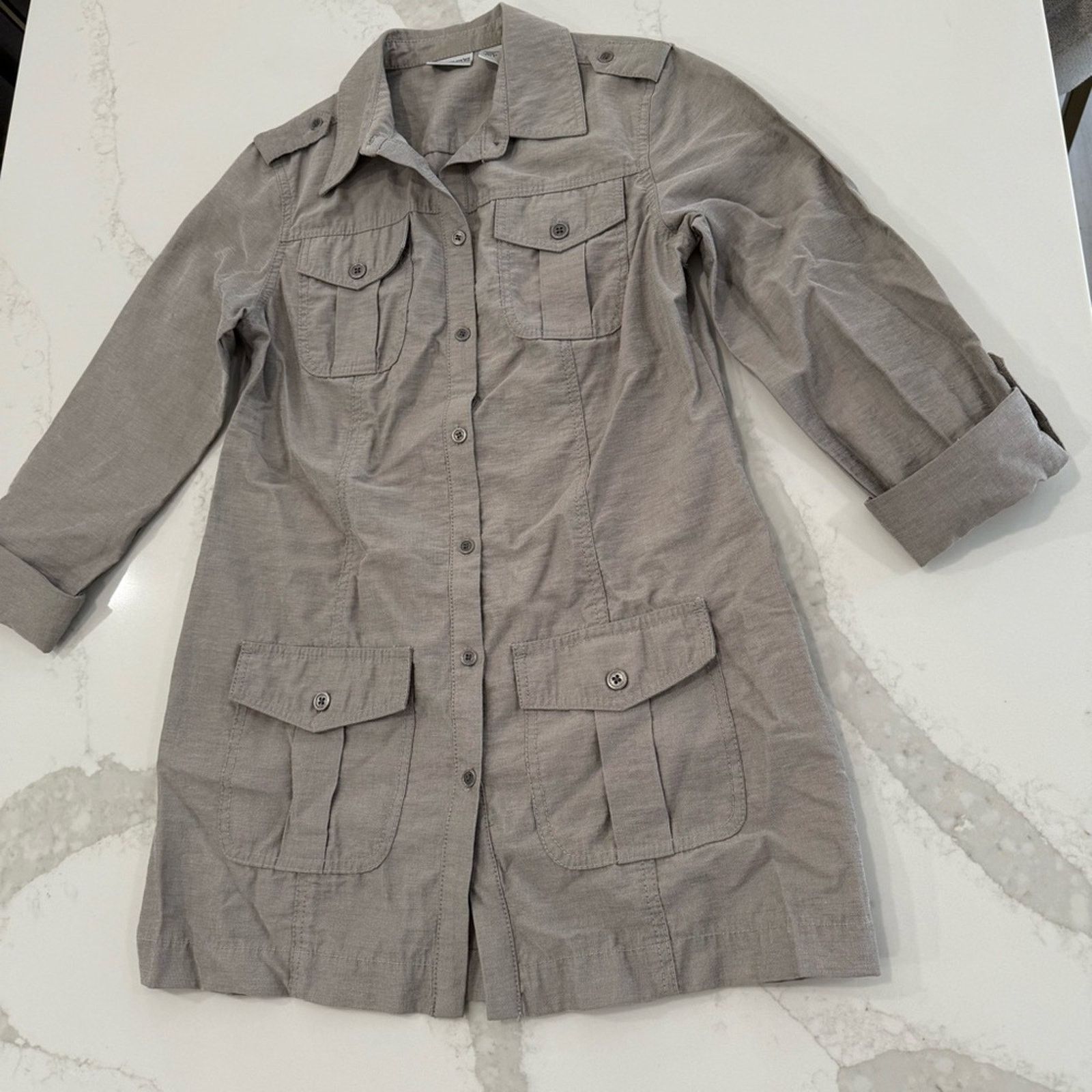 Chicos Vintage Chicos LinenBlend Military Style Jacket Womens Small Size S / US 4 / IT 40 - 2 Thumbnail