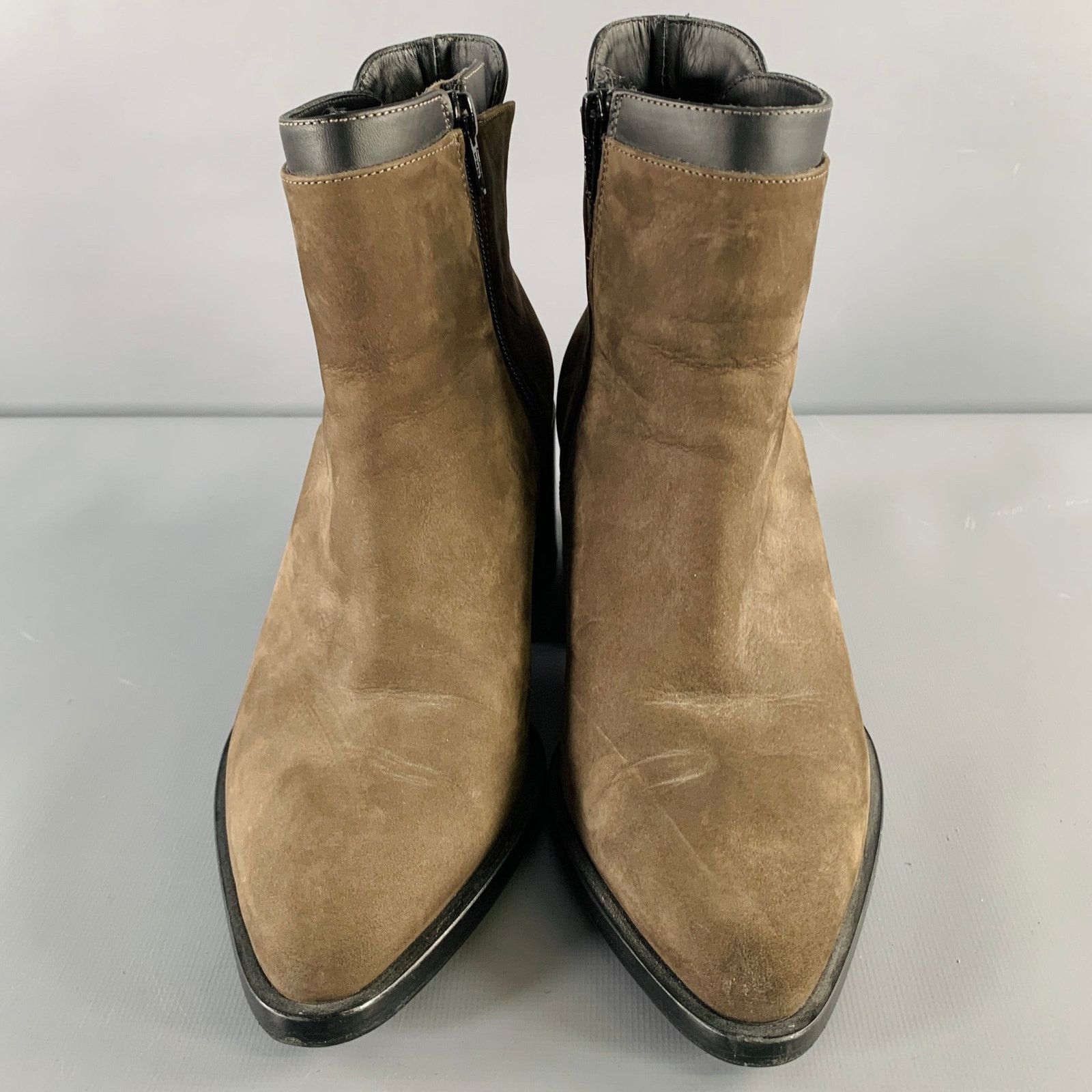 Vince VINCE Size 7.5 Grey Brown Suede Chunky Heel Boots Size US 7.5 / IT 37.5 - 4 Thumbnail