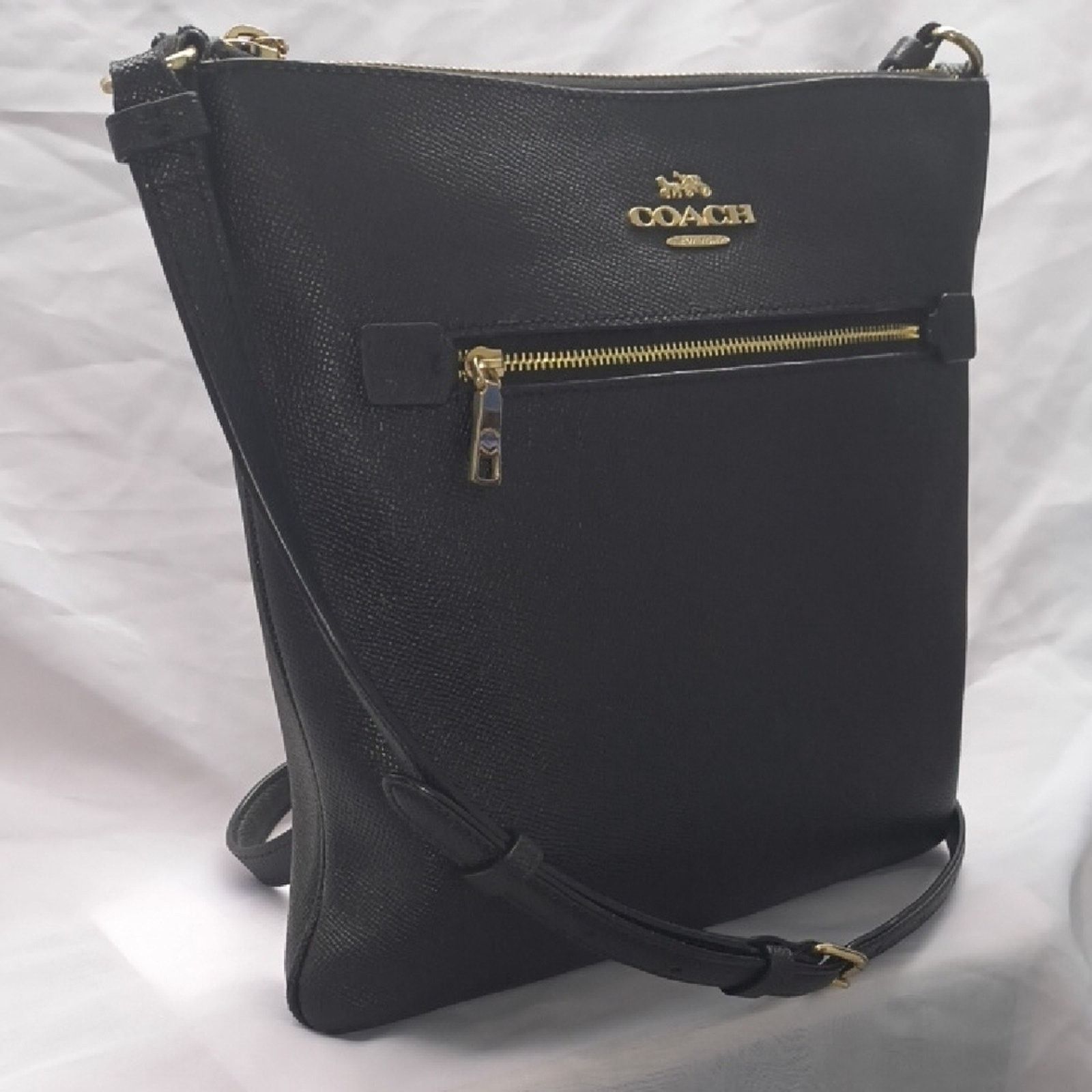 Coach Coach Black Leather Rowan File Bag Crossbody Size ONE SIZE - 13 Thumbnail