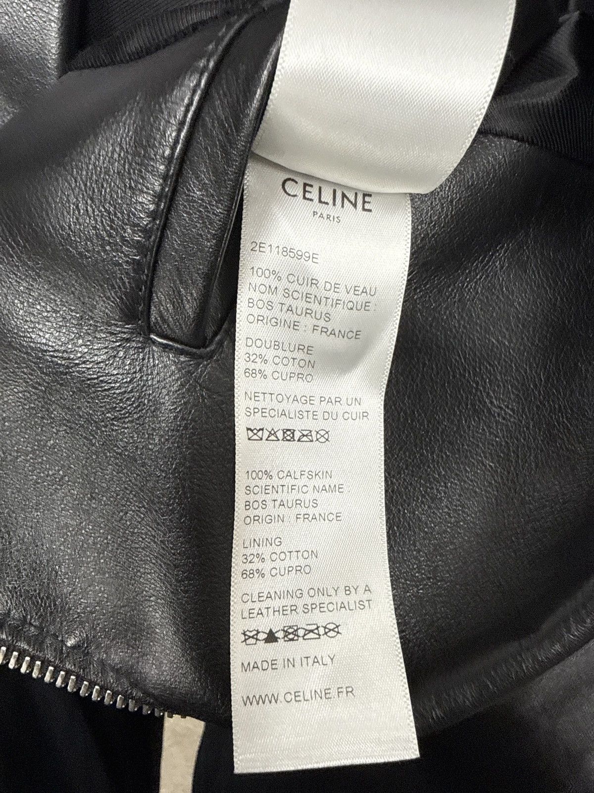 Celine SS2019 Celine by Hedi Slimane Runway Look 13 Padded Calfskin Leather Biker Jacket Size US M / EU 48-50 / 2 - 9 Thumbnail