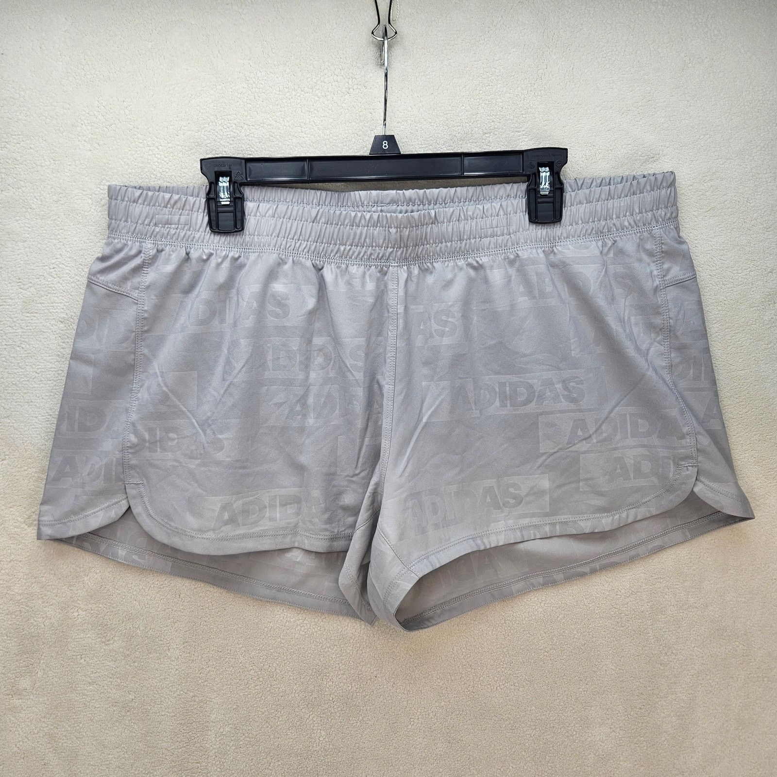 Adidas ADIDAS WOMEN'S XL TRAINING PACER DEBOSS SHORTS GREY NWT Size 37" - 1 Thumbnail