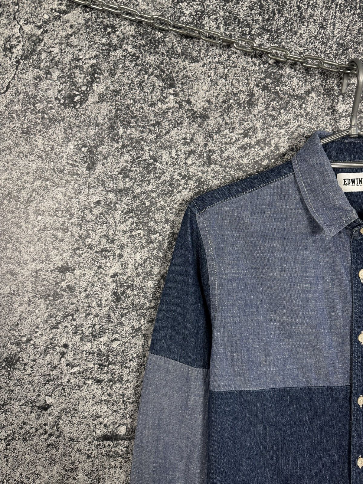 Edwin Edwin Patchwork Long Sleeve Denim Better Shirt Indigo Size S Size US S / EU 44-46 / 1 - 3 Thumbnail