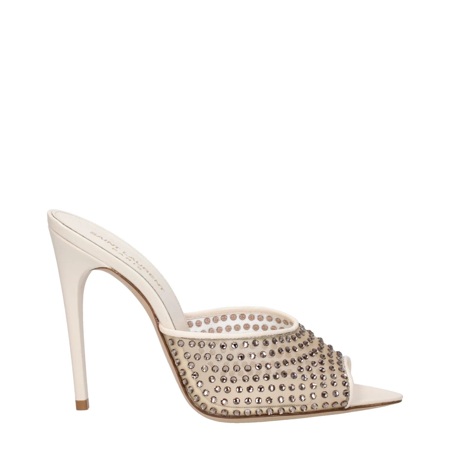 Saint Laurent Paris ob1o1e1124 Fabric Sandals in Beige Size US 10 / IT 40 - 1 Thumbnail