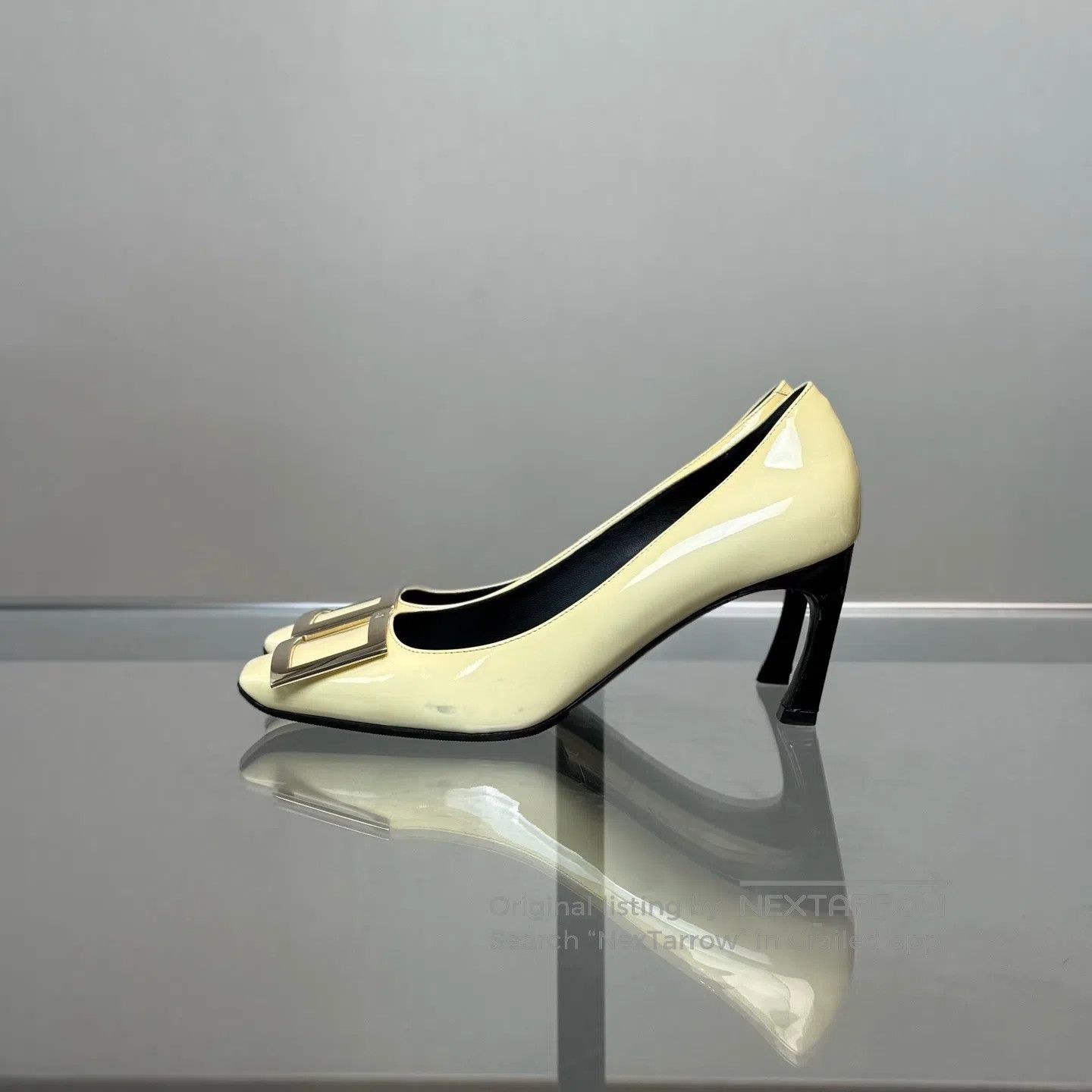 Roger Vivier Roger Vivier Leather-tanned square buckle high heels Size US 5 / IT 35 - 3 Thumbnail