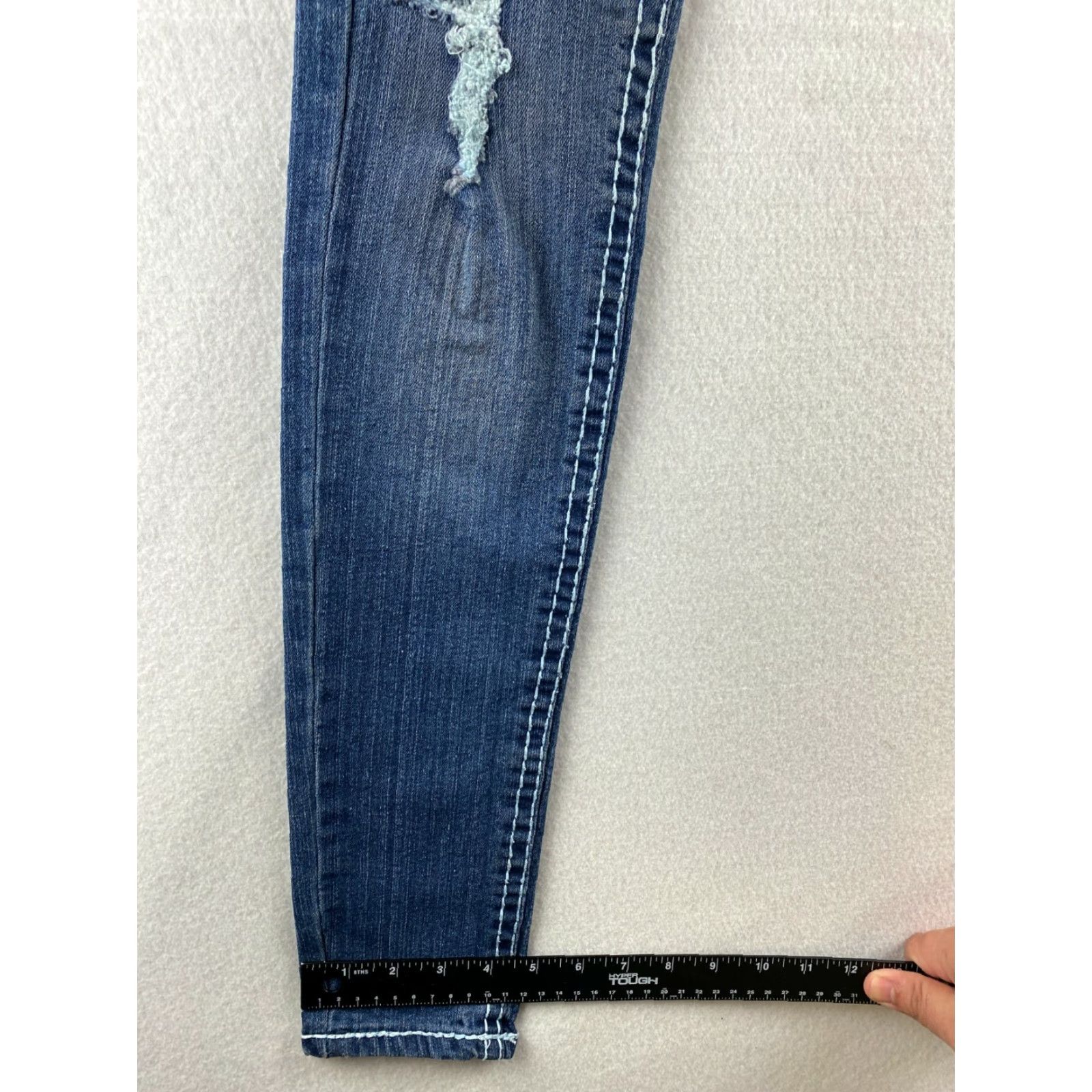 Vintage VIP Jeans Blue Skinny Jeans Women 4 Distressed 5-Pocket Denim Stretch Distress Flap Pocket Modern Vintage No Size 27" / US 4 / IT 40 - 6 Thumbnail