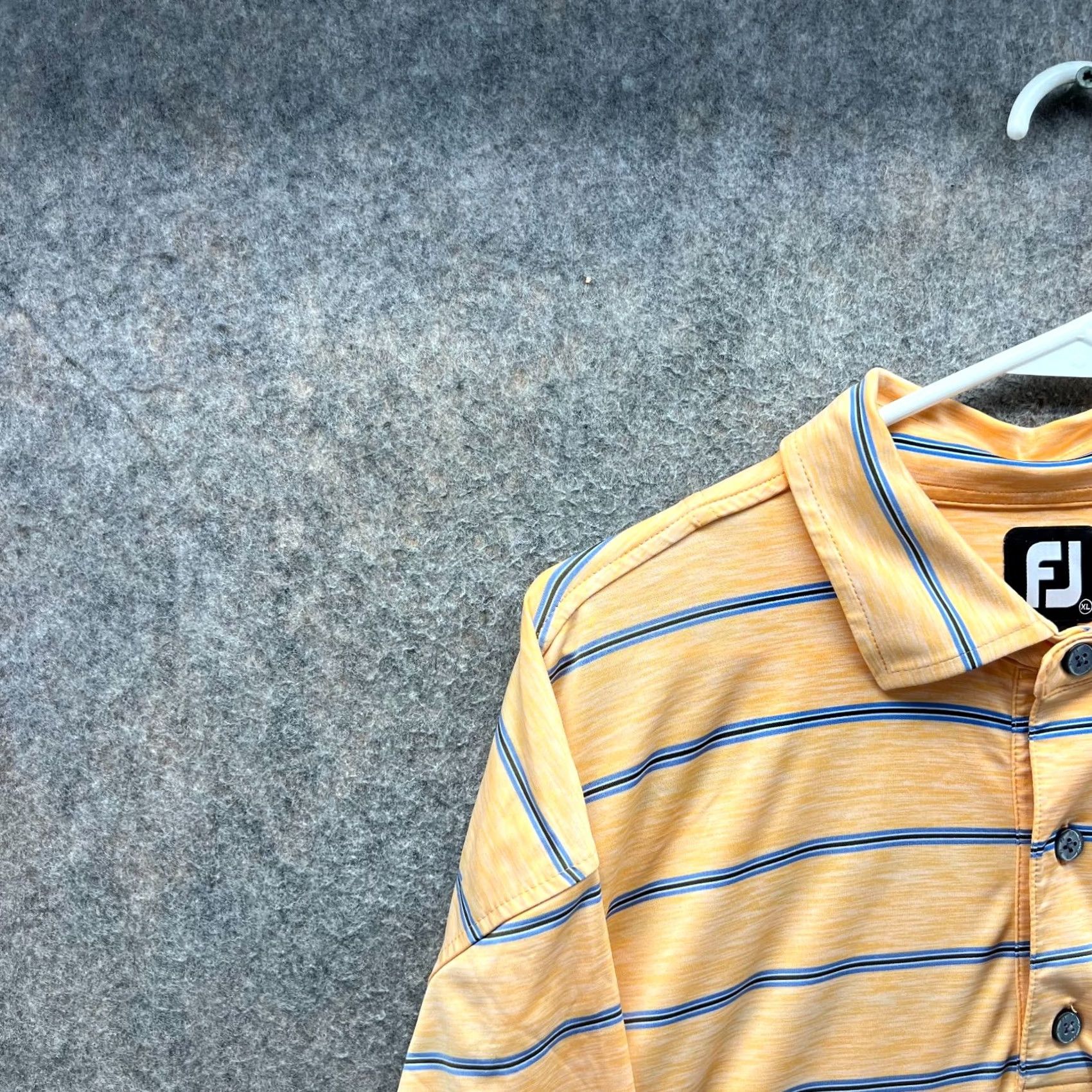 Footjoy FootJoy Polo Shirt Mens XL Yellow Blue Stripes Preppy Knit Golf Golfer Stretch Shirt Jacket? Size US XL / EU 56 / 4 - 6 Thumbnail