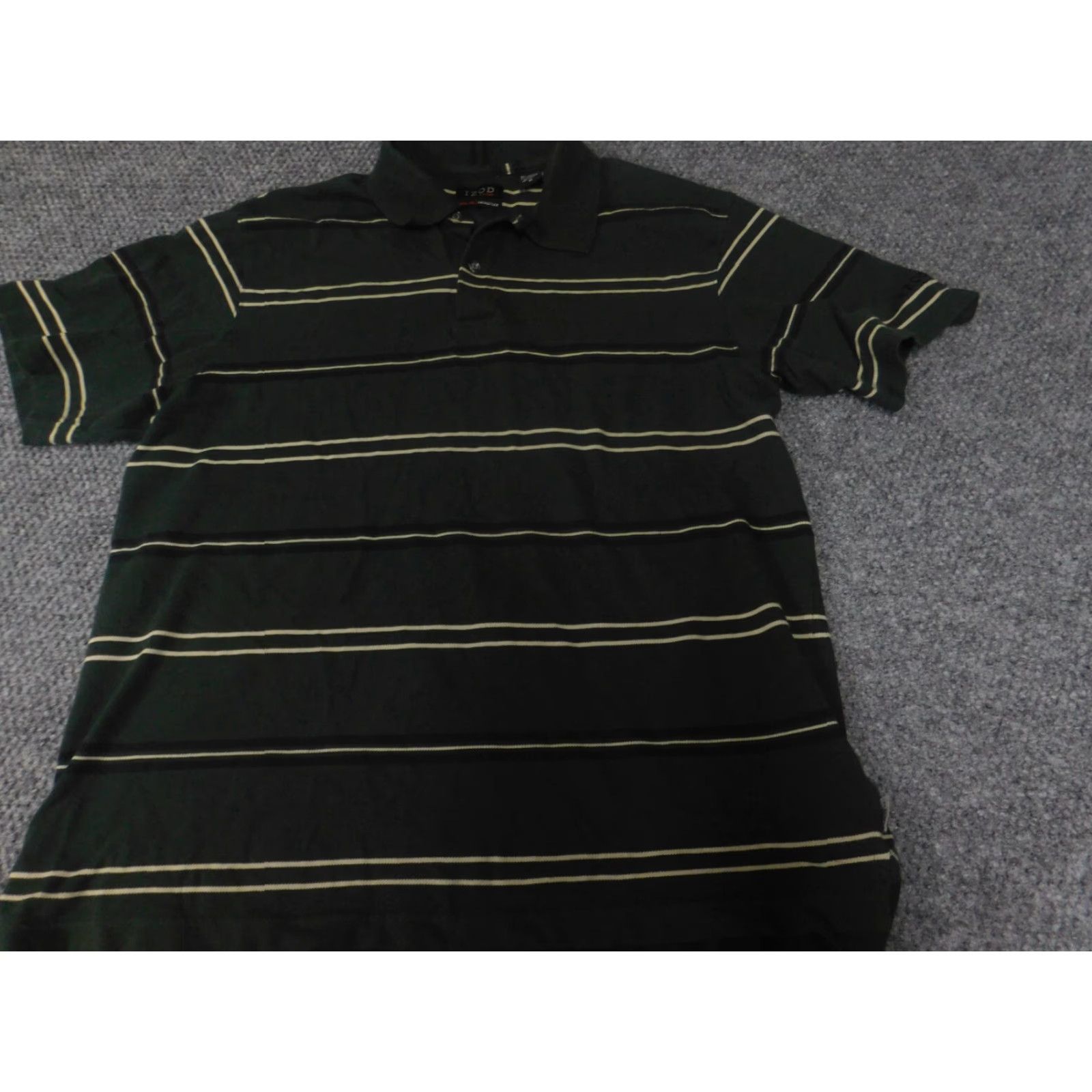Izod Izod Polo Shirt Mens M Green Striped Knit Cotton Regular Short Sleeve Collared Golf Classic Stretch Vintage: No (but keep original rules) Size US M / EU 48-50 / 2 - 3 Thumbnail