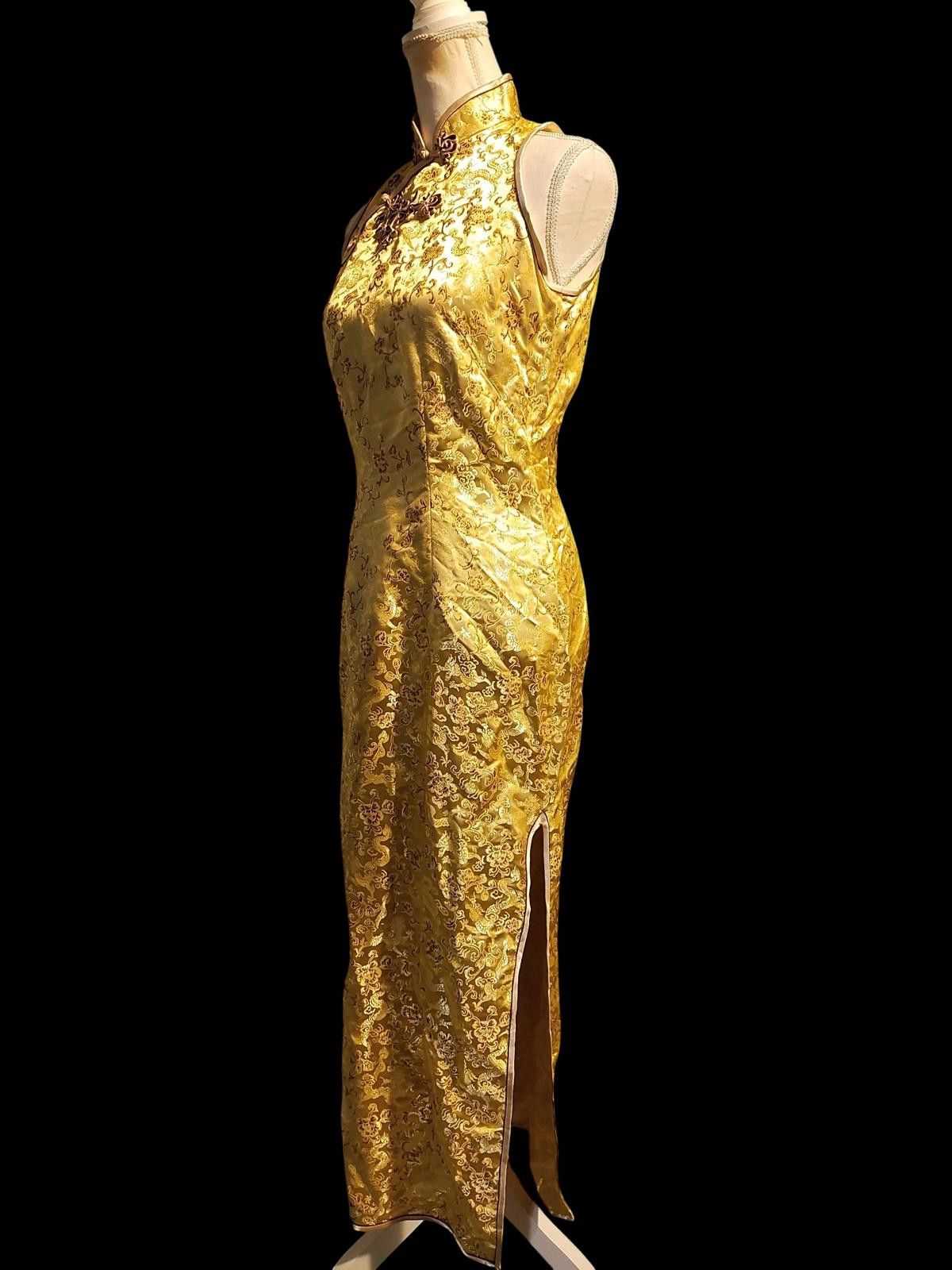 Other Chinatown Elegant Gold Sleeveless Midi Dress Size S / US 4 / IT 40 - 6 Thumbnail