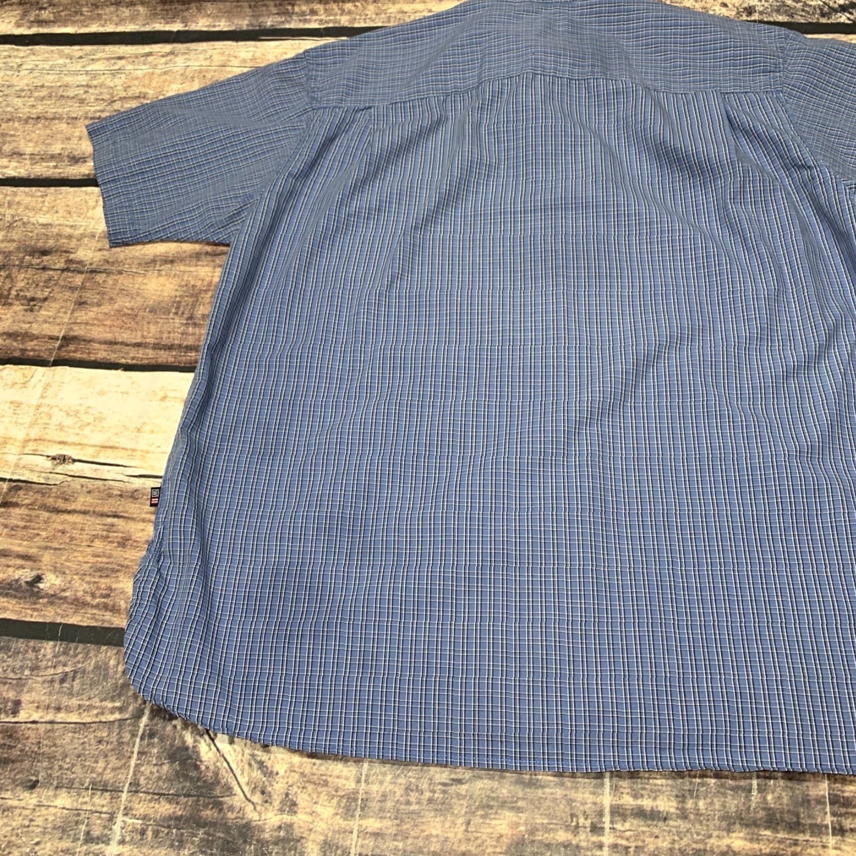 Wrangler Wrangler Short Sleeve Shirt Mens L Blue White Plaid Button Up Western Size US XL / EU 56 / 4 - 7 Thumbnail