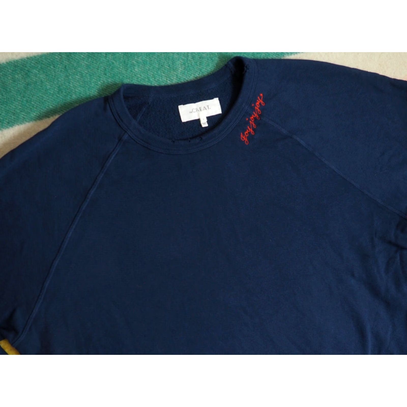 THE GREAT VINTAGE The Great Raglan Pullover Sweatshirt Blues USA Made Women 4 Size 4 Sweatshirt Casual Crew Neck Embroidered Oversized All Seasons Size S / US 4 / IT 40 - 5 Thumbnail