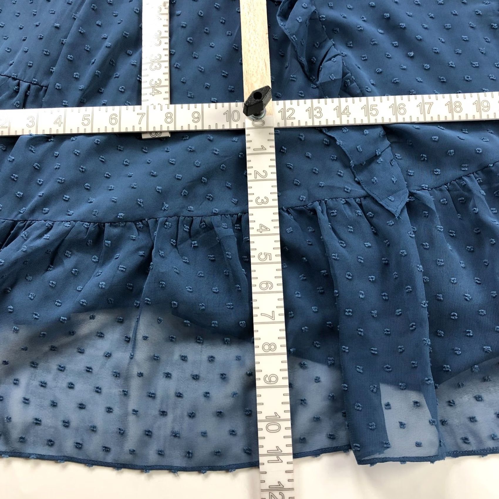 Lulus Lulus Midi Dress Blue Polka Dot A-Line Sleeveless V-Neck Tiered Layered V-Neck Womens XS? No, keep M. Size M / US 6-8 / IT 42-44 - 5 Thumbnail
