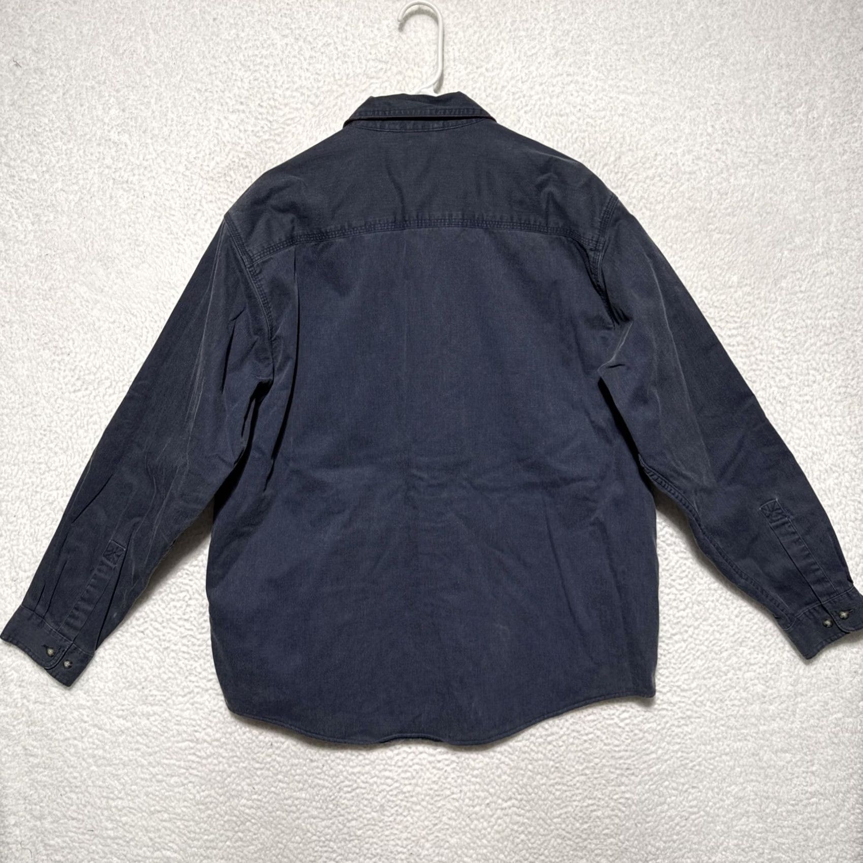Vintage Vintage L.L.Bean Button-Up Shirt Jacket Mens Large Blue Cotton Lined Heavyweight Pockets All Seasons Classic 90s Western Gift Idea Size US L / EU 52-54 / 3 - 2 Thumbnail