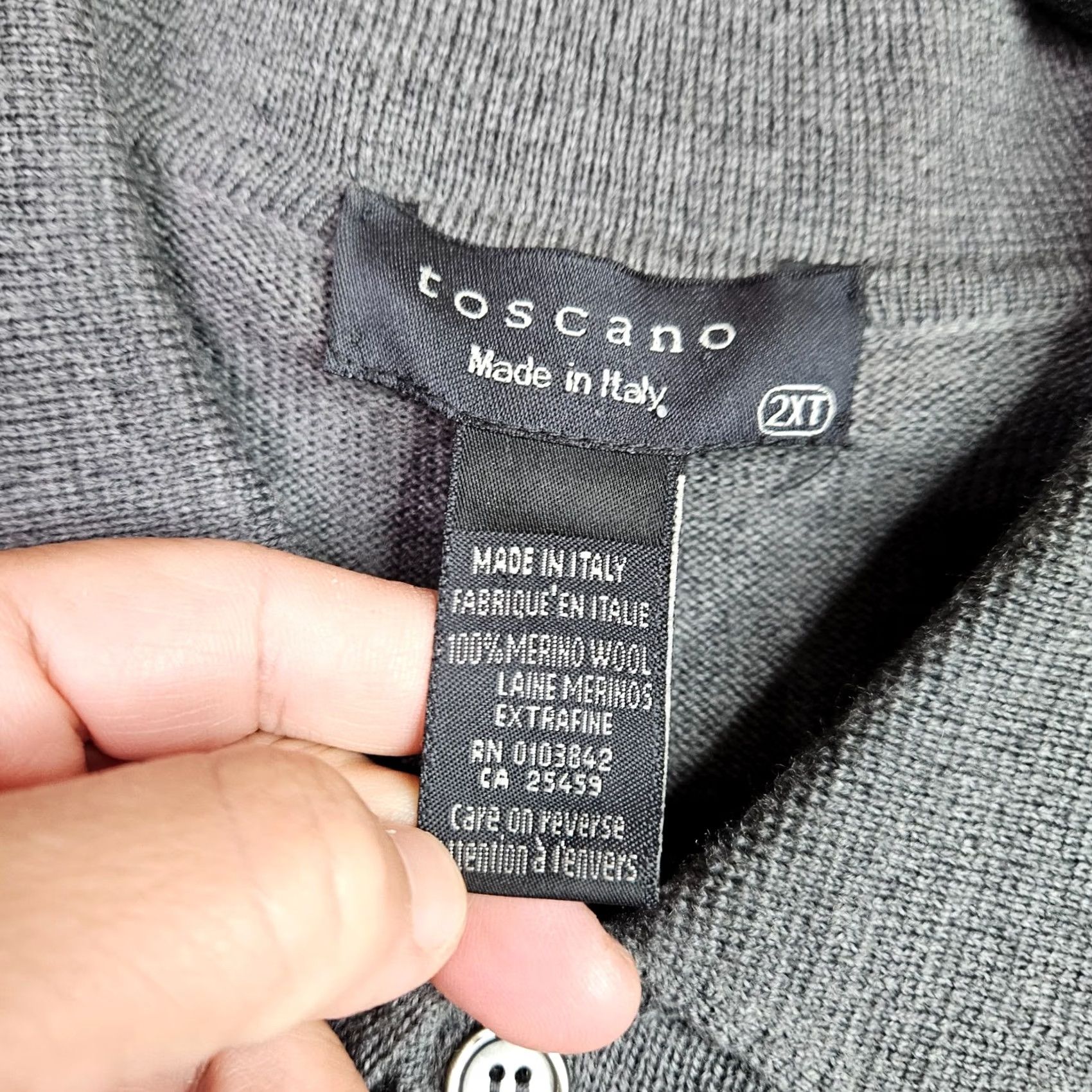 Vintage Toscano Men Sweater 2XT Gray 100% Merino Wool Pullover Knit Crew Neck Knit Style All Seasons Casual Clothings Size US XXL / EU 58 / 5 - 3 Thumbnail