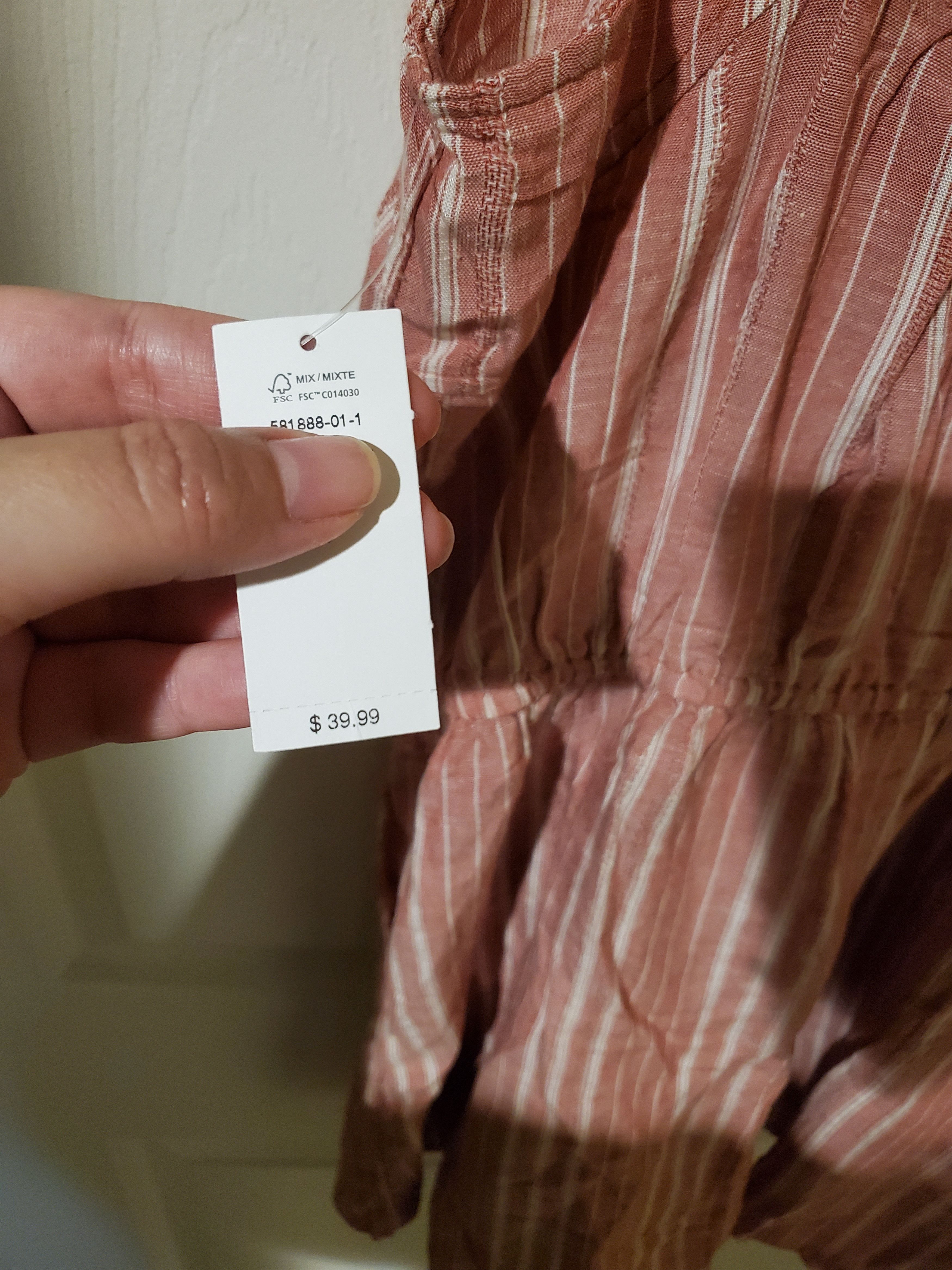 Old Navy *NWT* Old Navy Reddish Pink & White Striped Romper (size S) Size S / US 4 / IT 40 - 6 Thumbnail