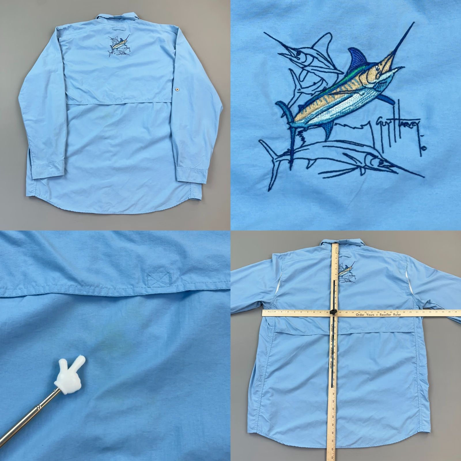 Guy Harvey Guy Harvey Aftco Bluewater Shirt Mens Large Long Sleeve Marlin Fishing Vented Size US L / EU 52-54 / 3 - 8 Thumbnail