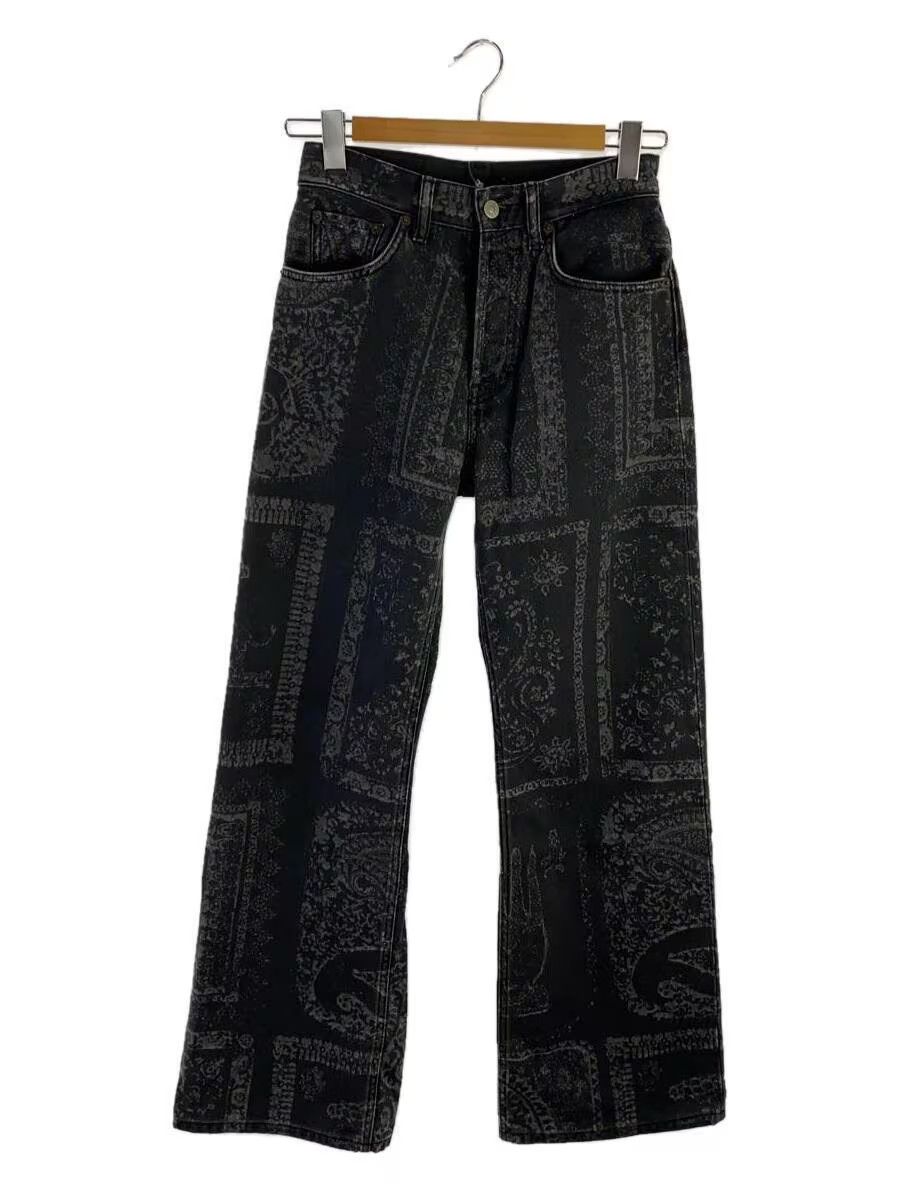 image of Acne Studios Tribal Printed Straight Leg Denim Jeans in Black, Men's (Size 26)