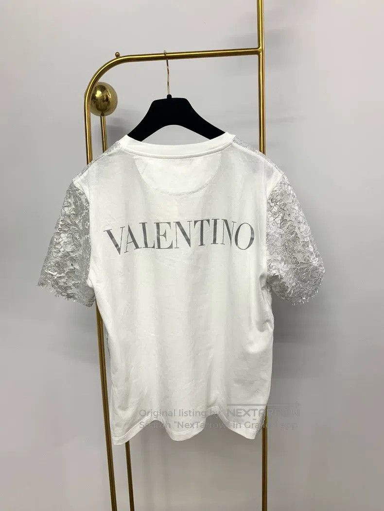 Valentino Valentino Silver lace short-sleeved T-shirt Size M / US 6-8 / IT 42-44 - 3 Thumbnail