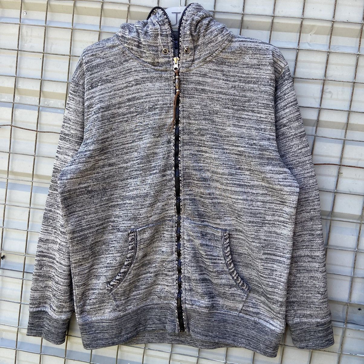 image of Avant Garde Mind Games Zipper Hoodie in Grey, Men's (Size Large)