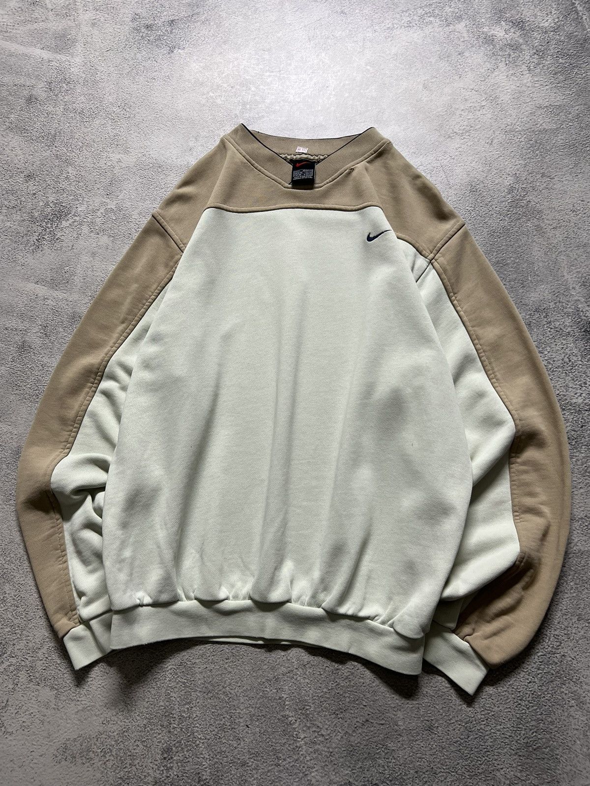 Nike × Vintage Vintage Y2k Nike 💛 Faded Mini Swoosh Sweatshirt 90’s Size US S / EU 44-46 / 1 - 2 Thumbnail