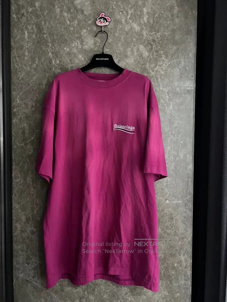 Balenciaga Pink purple Coke embroidered short-sleeve S