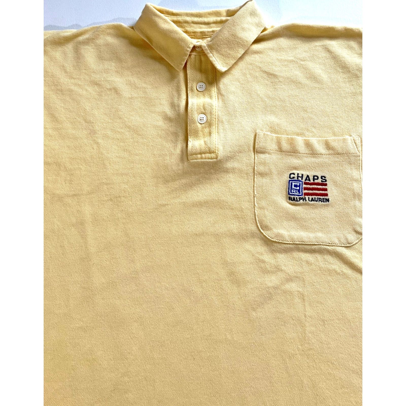 Chaps VINTAGE Chaps Polo Shirt (Ralph Lauren) L Mens Yellow 90s Retro Embroidered Logo Shirt Size US L / EU 52-54 / 3 - 3 Thumbnail