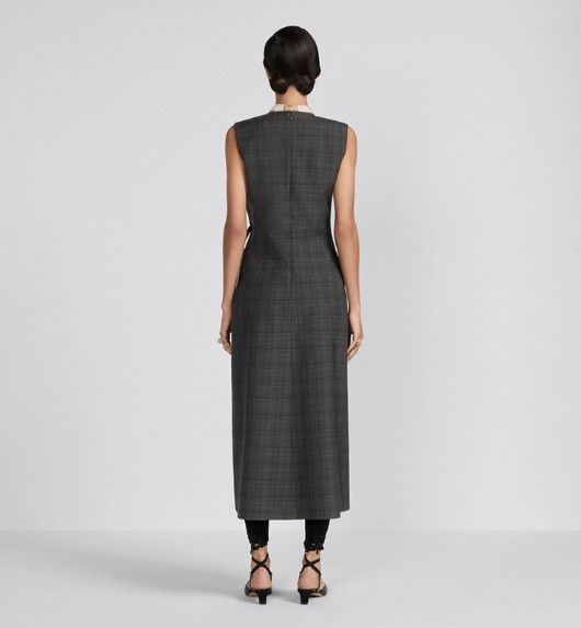Dior o1w1db10824 Flared Mid-Length Dress in Grey Size L / US 10 / IT 46 - 6 Thumbnail