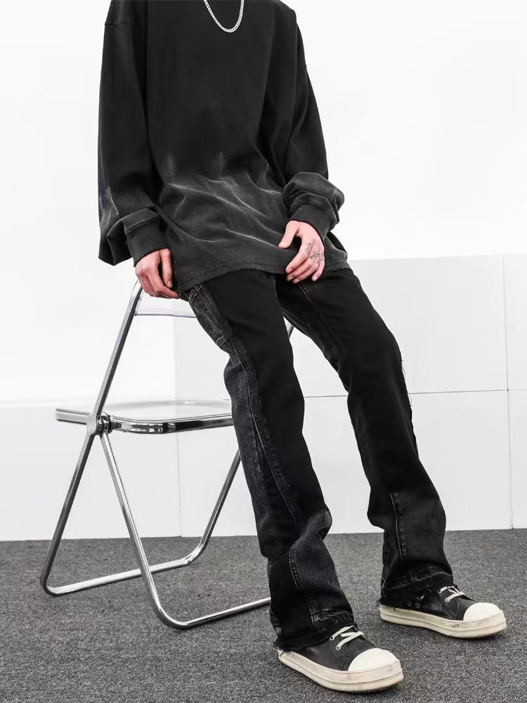 Japanese Brand × Jean High Street Vintage Washed Black Micro Flare Jeans Size US 32 / EU 48 - 5 Thumbnail