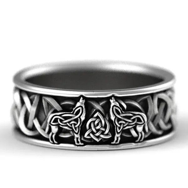 Jewelry Size Us11 Twin wolf Ring Size ONE SIZE - 1 Thumbnail