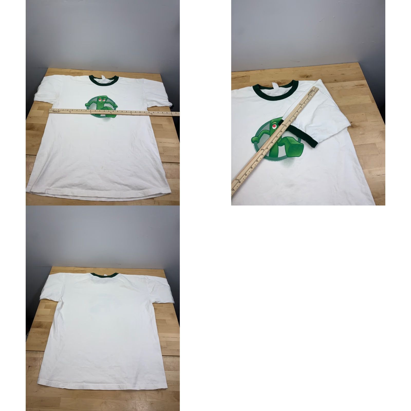 Vintage VINTAGE Gumby Ringer Shirt Mens XL White Cartoon Graphic Print 11225 Size US XL / EU 56 / 4 - 8 Thumbnail