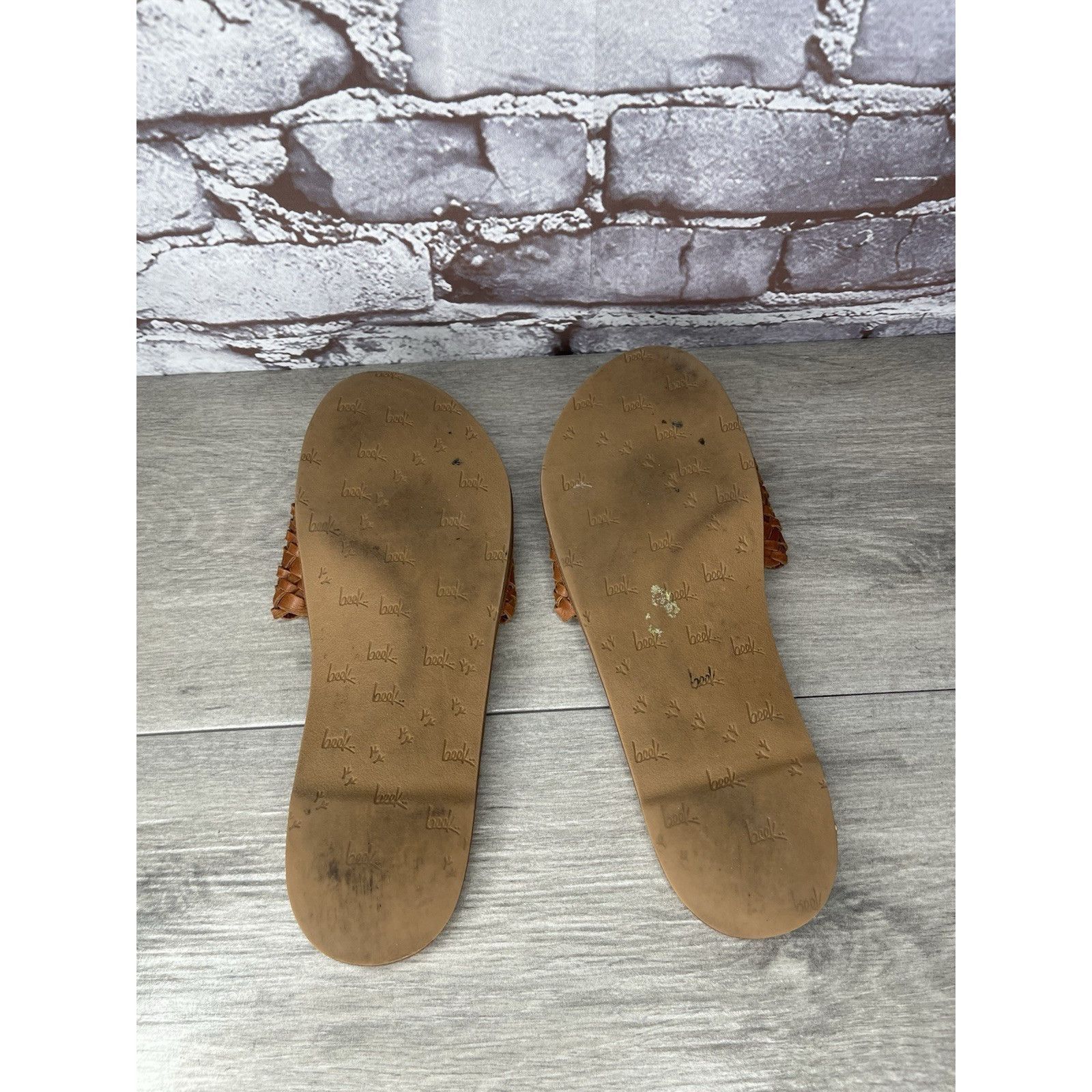 beek Beek Fairy Woven Brown Leather Weaves Flats Slides Sandals W Size US 8 / IT 38 - 19 Thumbnail