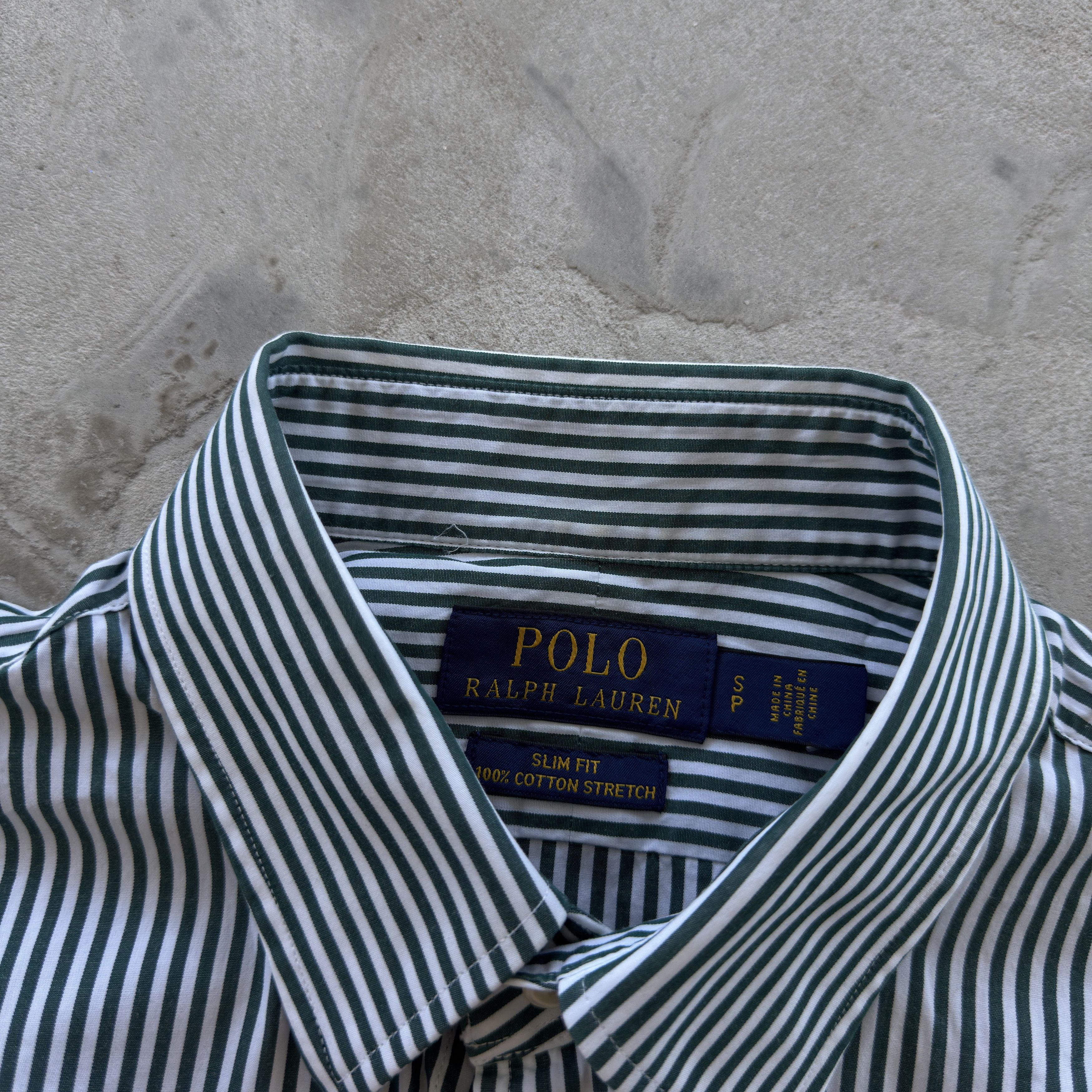 Polo Ralph Lauren Polo Ralph Lauren Green White Striped Slim Fit Shirt Small Size US S / EU 44-46 / 1 - 6 Thumbnail