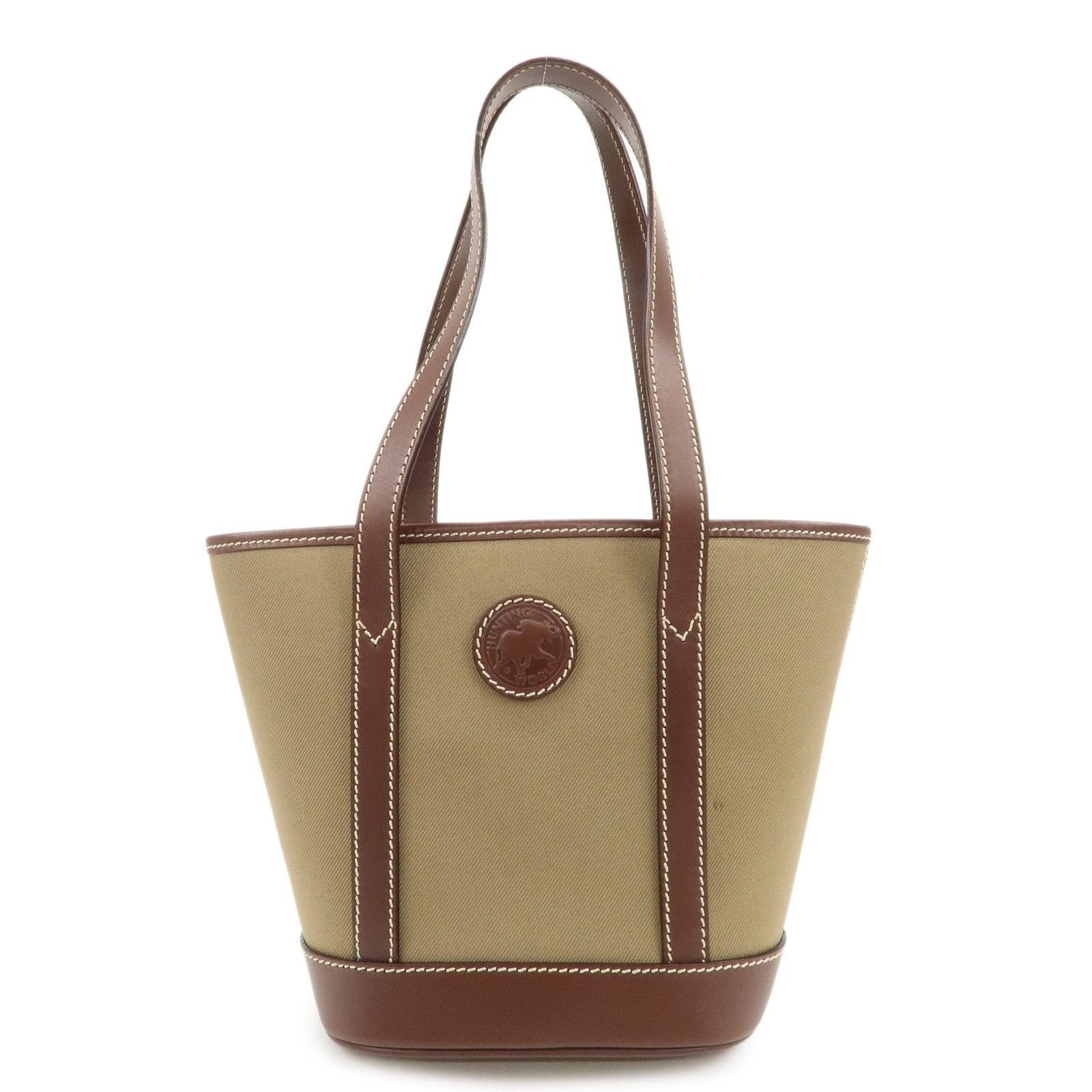 Huntington Hunting World Canvas & Leather Tote Tan Size ONE SIZE - 1 Thumbnail