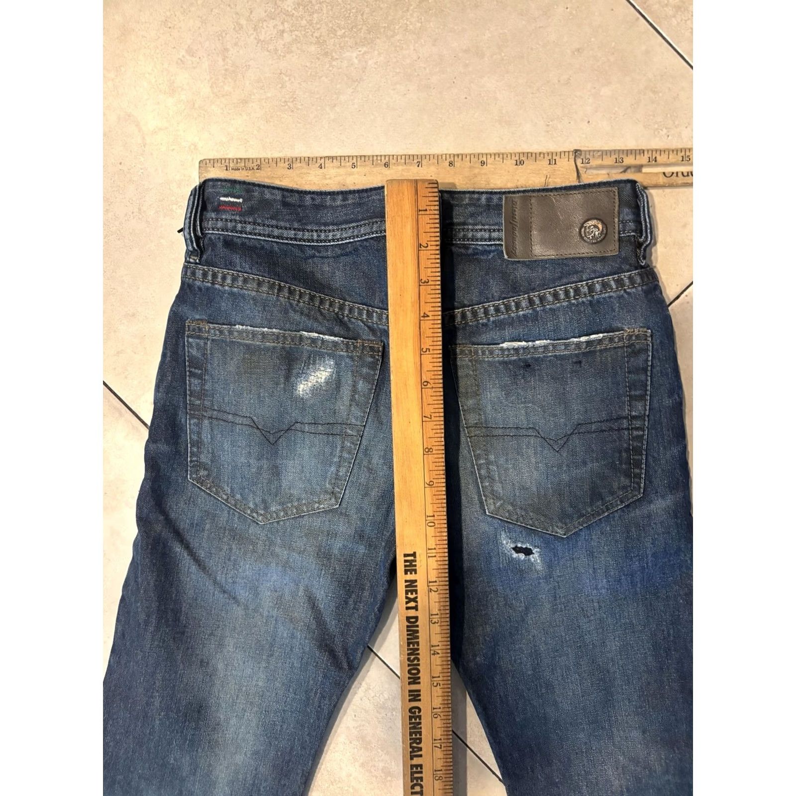 Diesel Diesel Buster Jeans Mens 26x30 Blue Medium Wash Slim Tapered Distressed Denim Size US 26 / EU 42 - 7 Thumbnail