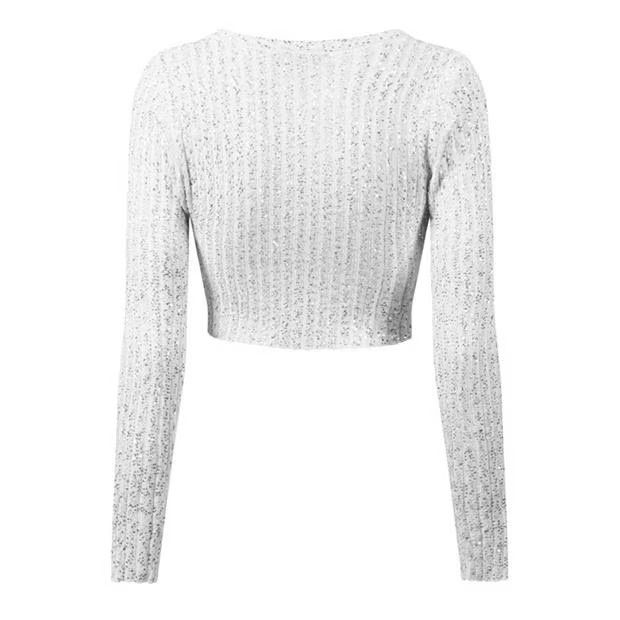 Missoni o1g2r1mq1124 Cardigan in Silver & White Size S / US 4 / IT 40 - 2 Thumbnail