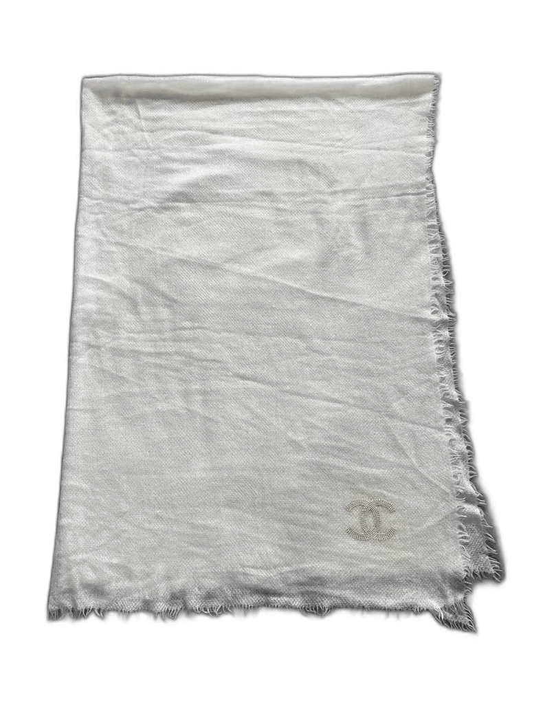 Chanel Chanel Cashmere Scarf with Gold Logo-yf Size ONE SIZE - 1 Thumbnail
