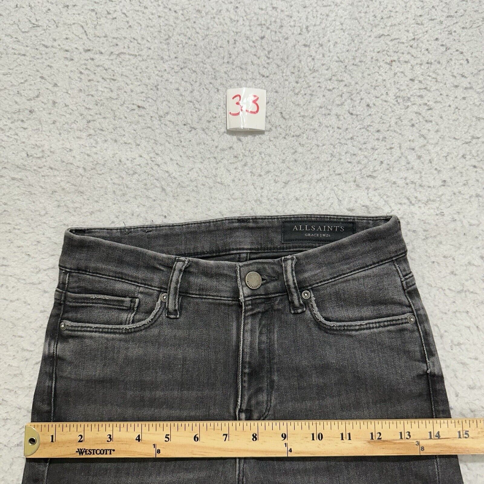 Allsaints AllSaints Grace Cropped Zip 26 Gray Skinny Jeans Mid Rise Size 26" / US 2 / IT 38 - 10 Thumbnail