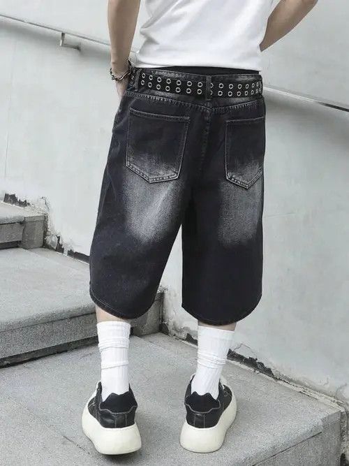 Japanese Brand WASHED distressed jorts GOTHIC punk Y2K Size US 34 / EU 50 - 4 Thumbnail