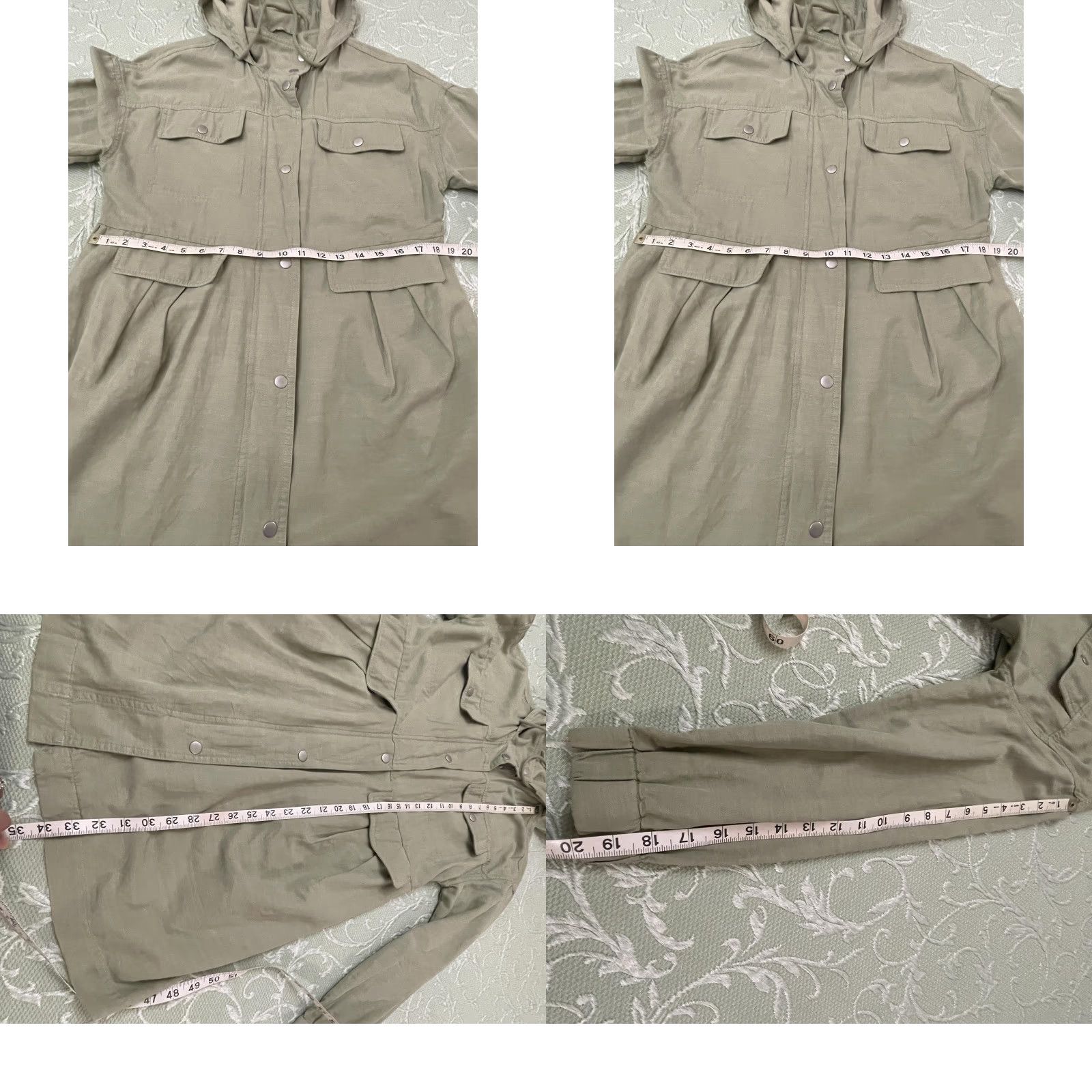 7 For All Mankind 7 For All Mankind Jacket Womens Medium Green Hooded Utility Parka Coat Pockets Size M / US 6-8 / IT 42-44 - 9 Thumbnail