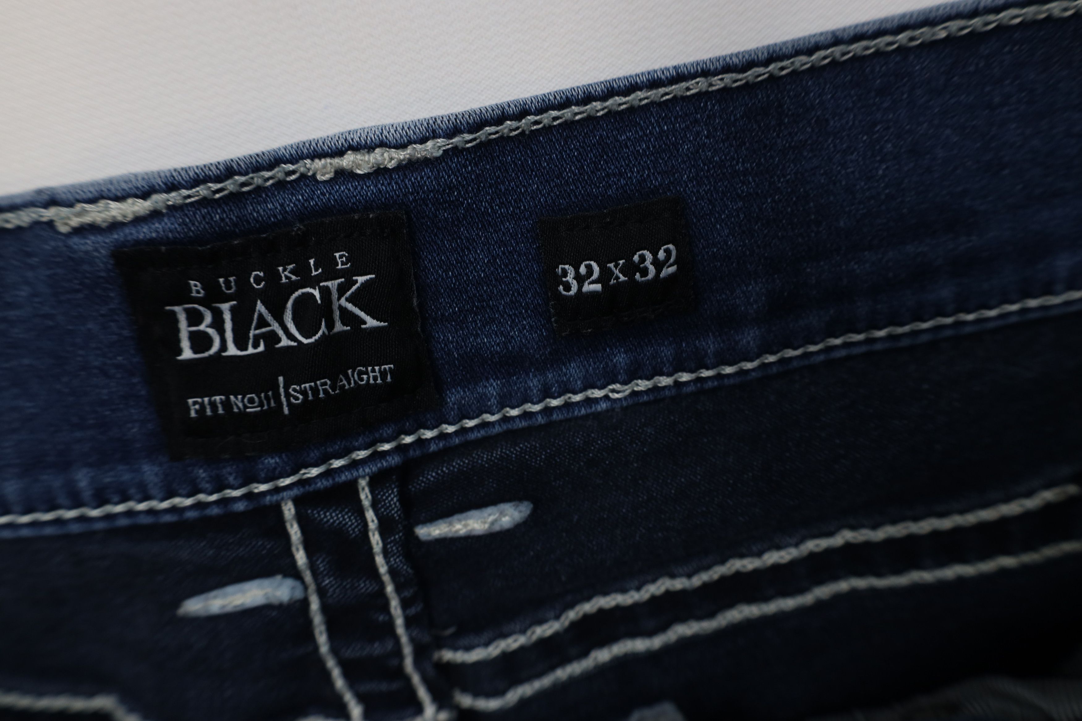 Vintage Buckle BKE Black Stitch Fit 11 Straight Leg Denim Jeans Size US 32 / EU 48 - 7 Thumbnail