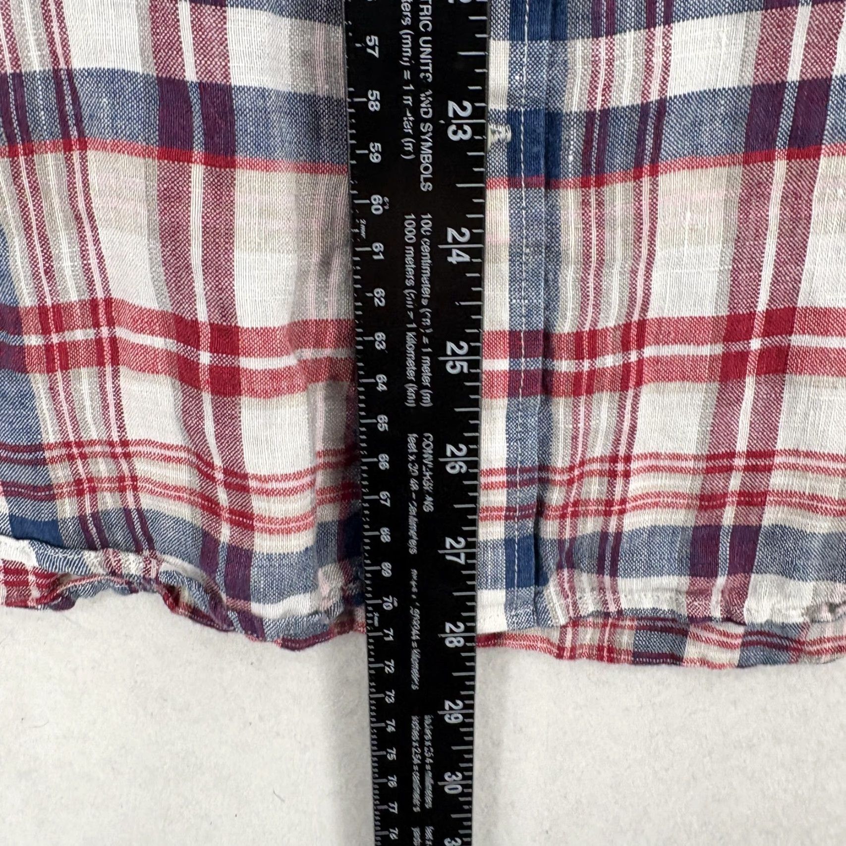 Banana Republic Banana Republic Shirt Mens Small Red Blue Plaid Linen Long Sleeve Camden Fit Size US S / EU 44-46 / 1 - 7 Thumbnail