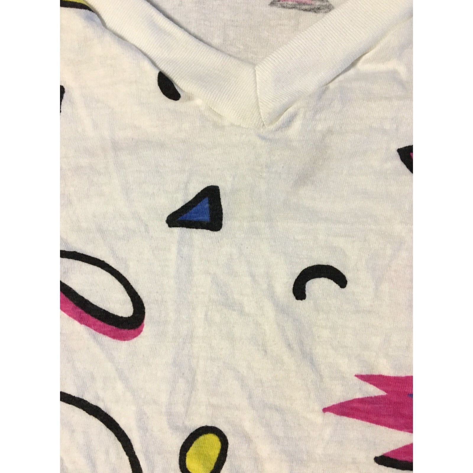 Vintage Vtg 90s Pop Art All Over Print Cropped Shirt L Abstract Vaporwave USA Grunge 80s Size L / US 10 / IT 46 - 2 Thumbnail